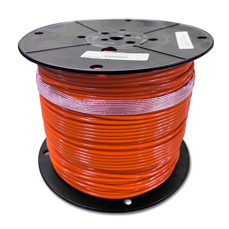 RS-25 Orange Vinyl Coated Steel Aircraft Cable, 1,000 ft.